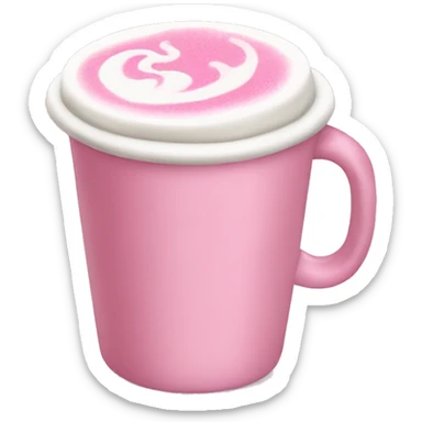 pink matcha latte in the cup  sticker