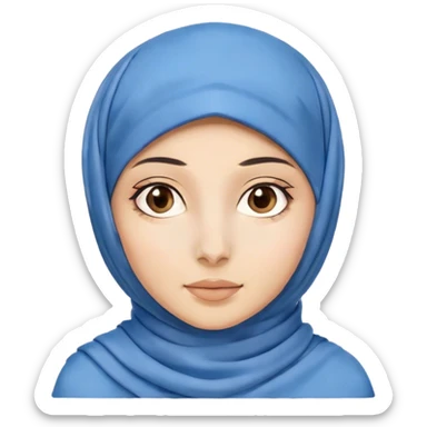 hijabi girl with blue hijab. make her look really cool  sticker