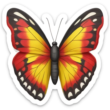 Red and yellow butterfly sticker