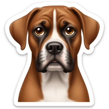 Create a Brown Boxer dog with Christines head  sticker