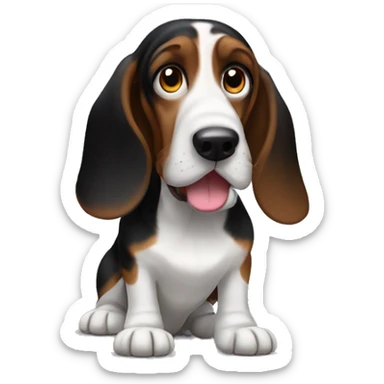 Black and brown basset hound beagle  sticker