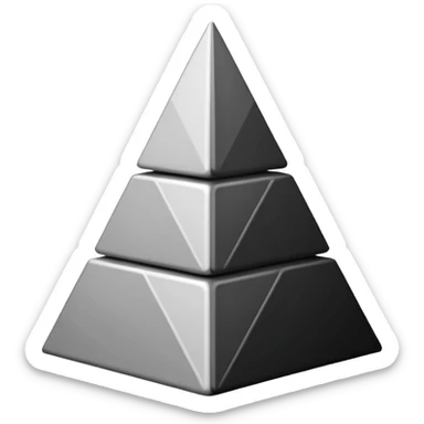 2D triangle with squares stacking up inside to demonstrate a social hierarchy (all black and white) sticker