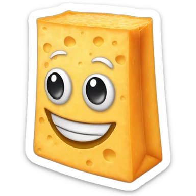 a bag of cheddar cheese sticker