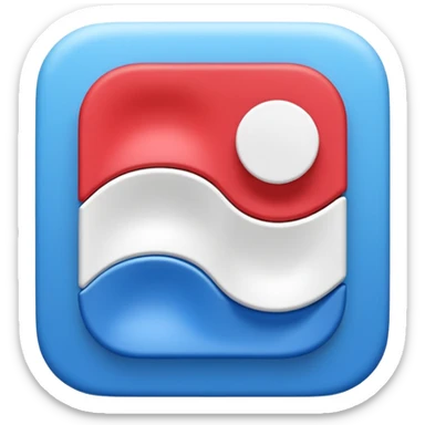 Create a modern, clean vector illustration of the Deezer app icon, designed in a smooth flat + soft 3D illustration style.
The icon should be placed inside a rounded square app icon shape, centered perfectly.


 sticker