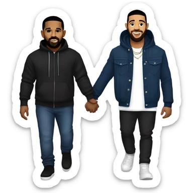 Drake and Kendrick Lamar holding hands sticker