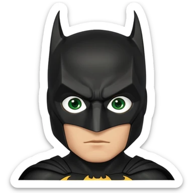 Batman con traje del caballero oscuro pero con ojos verdes  sticker