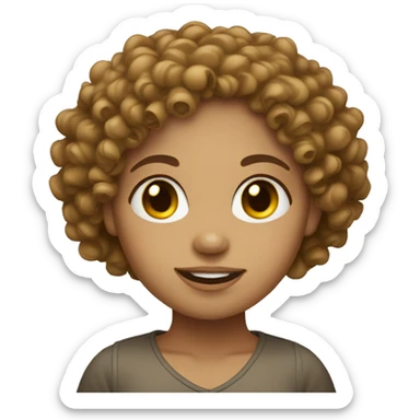 curly head Lightskinned girl sticker