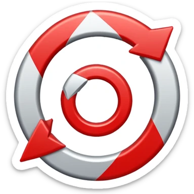 Prompt 15: "Is your backup plan."
Graphic: 🔄 Refresh/loop arrows icon (white with red highlights).
Animation: Arrows rotate smoothly.
Background: Transparent. sticker