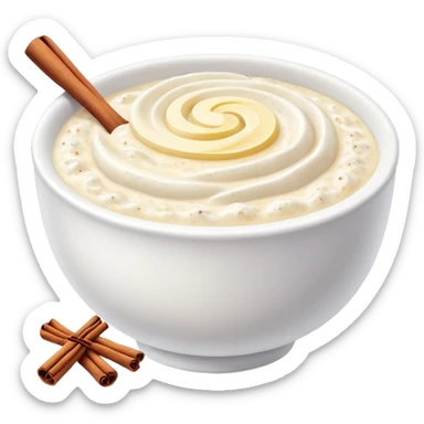 sour cream porridge with butter, sugar cinnamon sticker