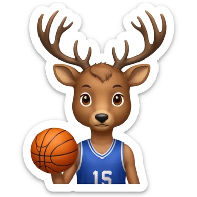 Deer basketball  sticker