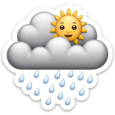 clouds with some snow showers and a tiny sun sticker