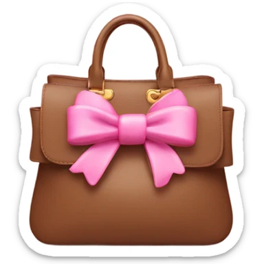 Brown miu miu bag with a pink bow sticker