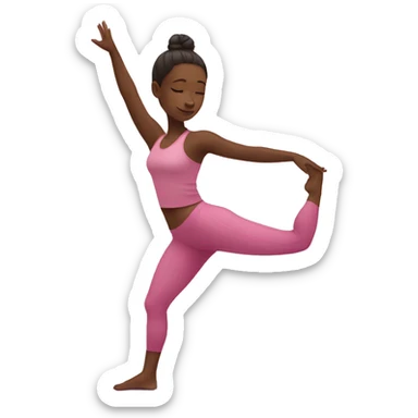 Girl in pink doing yoga  sticker