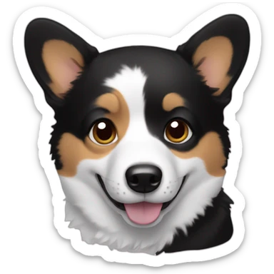 black and white corgi sticker
