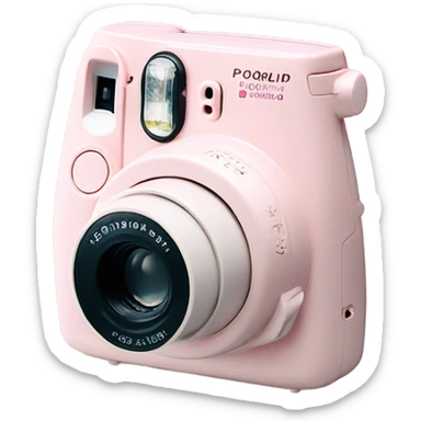light pink fujifilm instax polaroid camera sticker