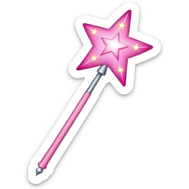 pink wand with sparks sticker