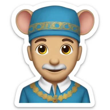 un rat tenant un drapeaux marocain sticker