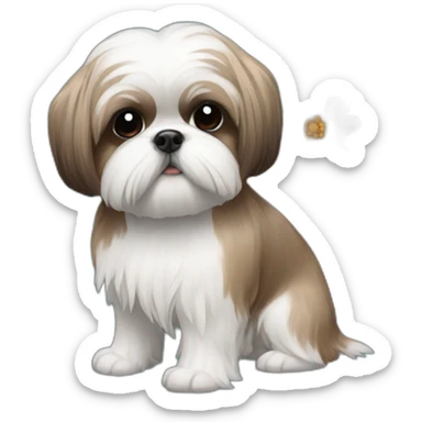 Shihtzu with flowers  sticker