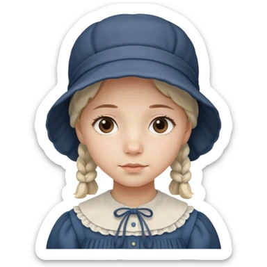 Puritan young girl Amish  sticker