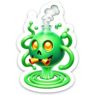 poisonous gas, isometric sticker