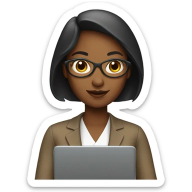 Working woman with an ipad sticker