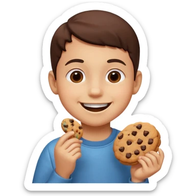 67 kid eating cookies sticker