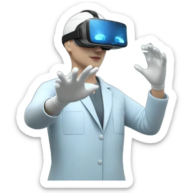 Surgeon-performing-Breast-surgery-with-virtual-reality-display sticker