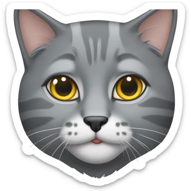 britain grey cat sticker