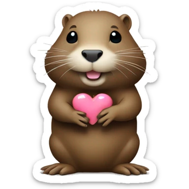 Cute Nutria animal haciendo un corazon patas sticker