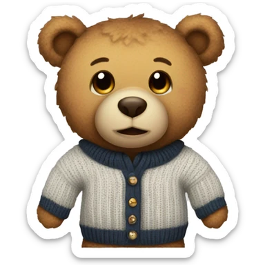  A teddy bear in a sweater that says "I'm glad you're mine." sticker