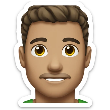 Muscular man green eye dark brown hair light skin sticker