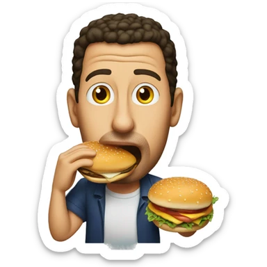 Adam sandler eating a burger sticker