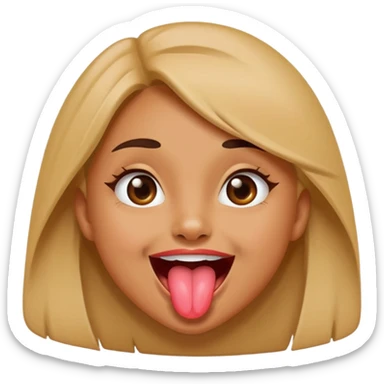 slang freaky girl, sticking out tongue sticker