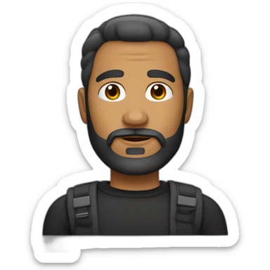 hombre de 45 años cabello corto negro y con canas barba con canas sticker