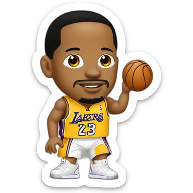 allen iverson wearing yellow lakers jersey sticker