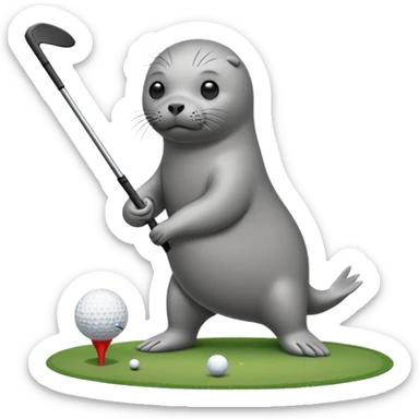 Seal golfing sticker