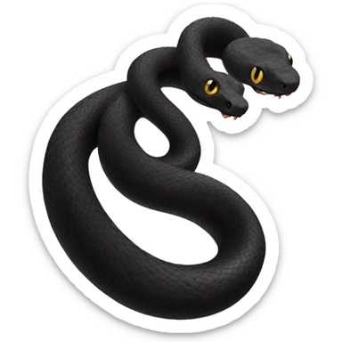 Black two headed snake emoji sticker