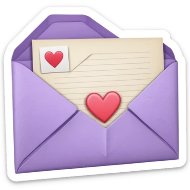 light purple love letter sticker