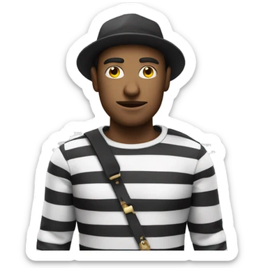 thief with black and white striped shirt and hat sticker