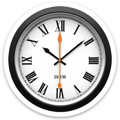 wall clock showing 10 am sticker