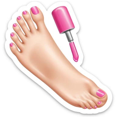Foot with pedicure sticker