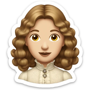 light brown hair victorian lady sticker