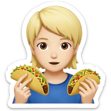 Perso d’anime qui mange un tacos sticker