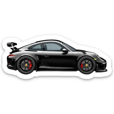 black porsche gt3, black rims sticker