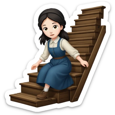 AMISH GIRL TUBBLING DOWN STAIRS sticker