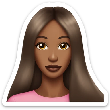 Naomi Campbell pretty runway long hair pink sticker