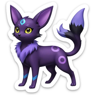 Noibat-Umbreon-Espeon-hybrid, full body, special markings sticker