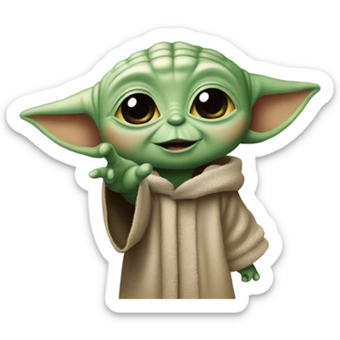 Baby yoda holding up ok sign sticker