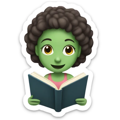 gir happily reading a book sticker