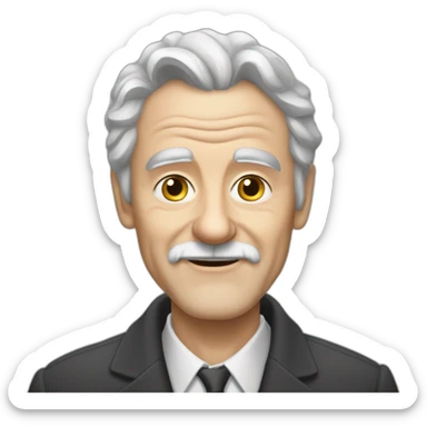 Old white man, in his 80s, gray hair, Raimonds Paul, componist, pianist, no beards sticker